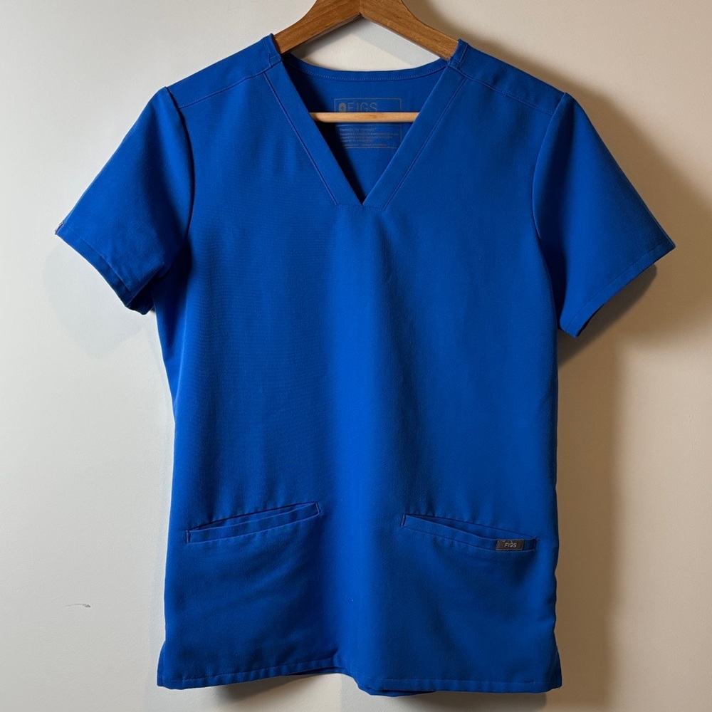 Figs Royal Blue V-Neck Scrub Top technical collection size XS medical workwear